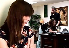 Stupid brunette hard spanked and fucked in the kitchen