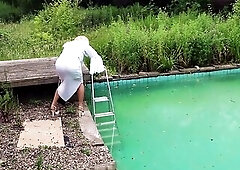 Sheer Moist Fuckable - randy transsexual in juicy vintage underware