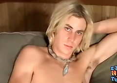 Hammering Lengthy Haired Light-Haired Works on his Rock Solid Manhood