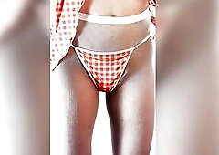 SISSY OCLOCK femboy cosplay crossdress sfw fishnet nylons small nipp flat chest cuck stripper