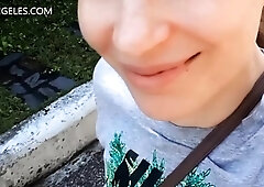 Close up teen foot worship