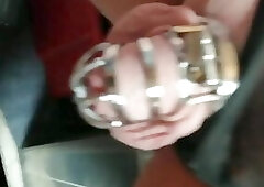 Caged Tania gets her m0uth used and pissed 0n by a fan