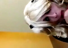 Young white sissy takes black masters load 5