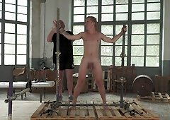 Naked young slave boy lets the old man fulfill his dirty needs