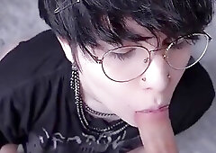Femboy gives bj in POV and wants to swallow
