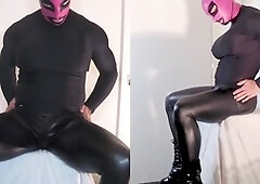 Sissygasm, spandex leggings