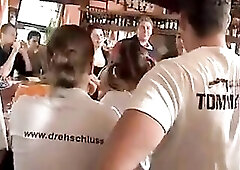 German fuckfest in the bar with a lot of twat pounding