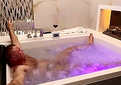 Hairy Muscle Stud: Luxury Jacuzzi Strip & Raw Jerk off - 4K Bodybuilder Solo