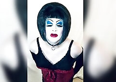 Enormous Makeup Sissy Bitch Caged and Willing for Knob!