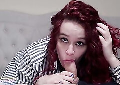 I came in the redhead's throat and that babe drank it all, smiling