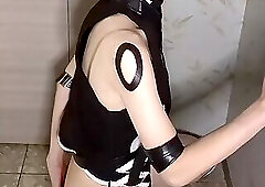 Sexy costume CD show with a dildo