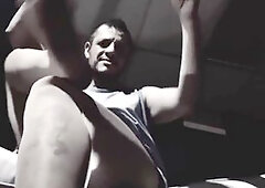 Piggy teaser enjoys drooling over muscular man in sneakers and pantyhose