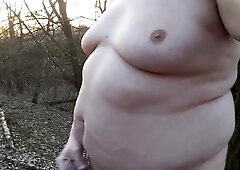 Chubby masturbates in the woods 2