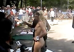 Busty Czech amateur fucks outdoor in public