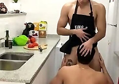 Leo Nastacio gets his cock sucked in the kitchen