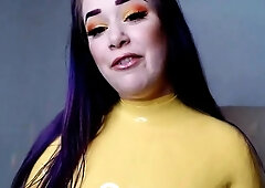 Busty brunette solo masturbation