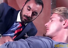 MENATPLAY Stylish Businessman Xavi Duran Rectal Boinks Blondie Queer