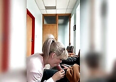 Office whore sucks bosses penis