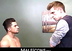 Handsome muscular gay studs' passionate anal session with big cocks and intense passion