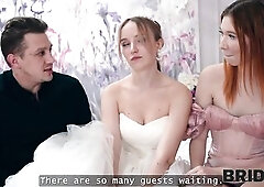 BRIDE4K. Hot 3some with hawt Russian bride whilst her groom is in one more room