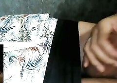 Large ramrod man masturbating on a clip call