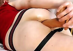 self fisting, deep fist training toys, baseball bat riding, and more tricks from my fist hole