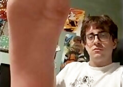 Eduardo cum 2 loads on his onw face and show feet