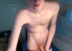 Uncircumcised redhead in undies
