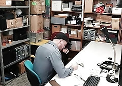 Gay guard delivers an anal punishment to blonde thief