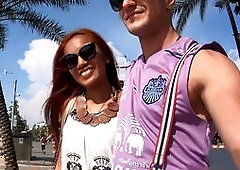 Amateur European Asian couple having horny sex after a day out in Pattaya Thailand where he licked her pussy and she gave him a blowjob before he fuck