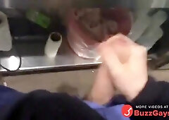 Risky Jerk Off at Work Cumming at the Bar 5