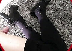 Seductive Lady In Red Satin Dress With Lady Red