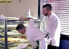 THE GOING KNUCKLE DEEP BAR - Hard Ripped bottom anally smashed by chef after slapping