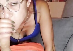 I give Tigur a great, quick oral job and get his warm cum in my throat.