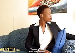 Cheating ebony playgirl can't resist her guy's ally and ends up getting her vagina pounded unfathomable and raw during the time that her boy