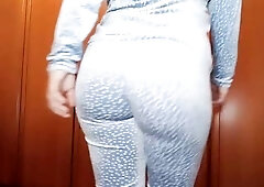 Look at my plump booty walking in my fresh pjs panties