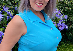 Sexy mature Tigger playing with dildo for the first time