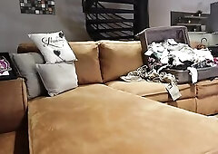 Sexy wife invites her other housewife ally to tease her spouse meanwhile that babe paints a picture