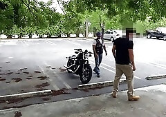 Older biker dude gets his ass spread for a thick rod