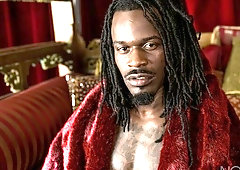 Muscular black porn actor Fame gives an interview