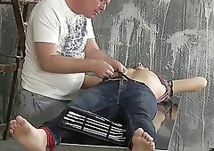 Desperate boy wants to come even through cock sounding