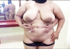 experienced aunt flaunts her massive tits and gets her big pussy filled with cream