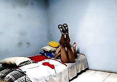 Joselynne Crossdresser In Taut Costume And Heels No Pants Using Buttplug The Las Part