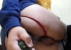 Gaping my Femboy Fat Ass So Wide with a CUCUMBER!