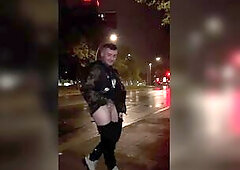 Lewd Trans Male Shows Off In Public!