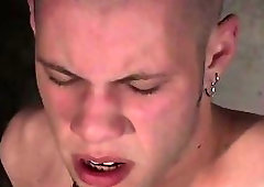 Busty ebony shemale dominatrix extremely punishes her bold male slave