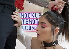 Kinky dude from hookups site fucks naughty chick in short skirt Emily Willis