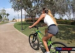 Perfect big ass Thai girlfriend anal sex after an outdoor workout