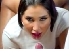 Brunette hardcore blowjob