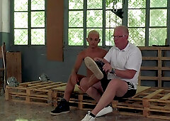 Senior guy wants to spank his twink's ass and cock in a restless fetish